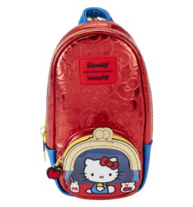 loungefly sanrio hello kitty 50th anniversary coin bag metallic stationery mini backpack pencil case