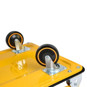 Platform Truck Hand Truck Large Size Foldable Dolly Cart for Moving Easy Storage and 360 Degree Swivel Wheels 660lbs Weight Capacity (Yellow)