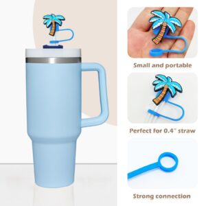 20Pcs Random Different Straw Cover Toppers for Stanley 40oz Cute Tumbler Straw Cap Reusable Straw Tips for 0.4inch Straws Stanley Cup Accessories