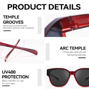 LVIOE Snap Shades Fit Over Sunglasses Solar Shields Wrap Around Over Glasses Sun Glasses Polarized UV400 Protection LS8001