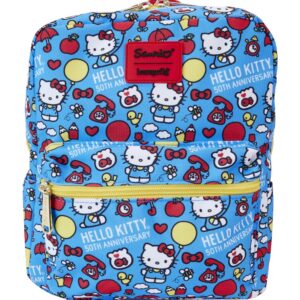 Loungefly Sanrio Hello Kitty 50th Anniversary All Over Print Square Nylon Mini Backpack