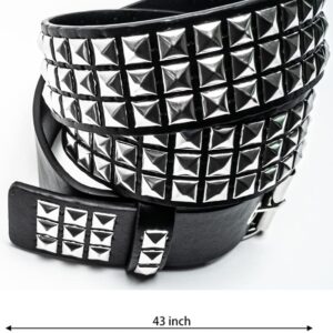 Punk Studded Belt for Women Rock Threads Goth Stud Pyramid Gothic Clothing (Black), Steudded Belt, 110 CM length