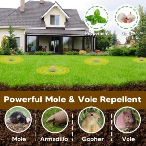 Pufado Mole Repellent, Gopher Repellent Outdoor, Vole Repellent, Mole Deterrent for Yard, Mole Repellant for Lawn, Mole Control, Keep Mole and Vole Out of Your Garden, Safe Around Pet & Plant-8 Packs