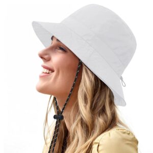 bucket hats for woman packable sun hat women uv protection sunhat white bucket hat beach hiking gardening fishing for women