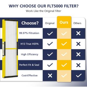 2 Pack FLT5000 True HEPA Replacement Filt-er C with 6 Pack Activated Carbon for G-Guardian AC5000 AC5000E AC5250PT AC5300B AC5350B AC5350BCA AC5350W CDAP5500