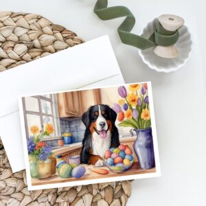 Caroline's Treasures DAC6762GCA7P Decorating Easter Bernese Mountain Dog Greeting Cards Pack of 8 Blank Cards with Envelopes Whimsical A7 Size 5x7 Blank Note Cards