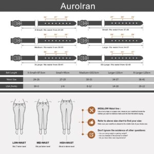 Aurolran Women's Leather Belt with Buckle - Ideal for Dresses, Jeans, and Coats