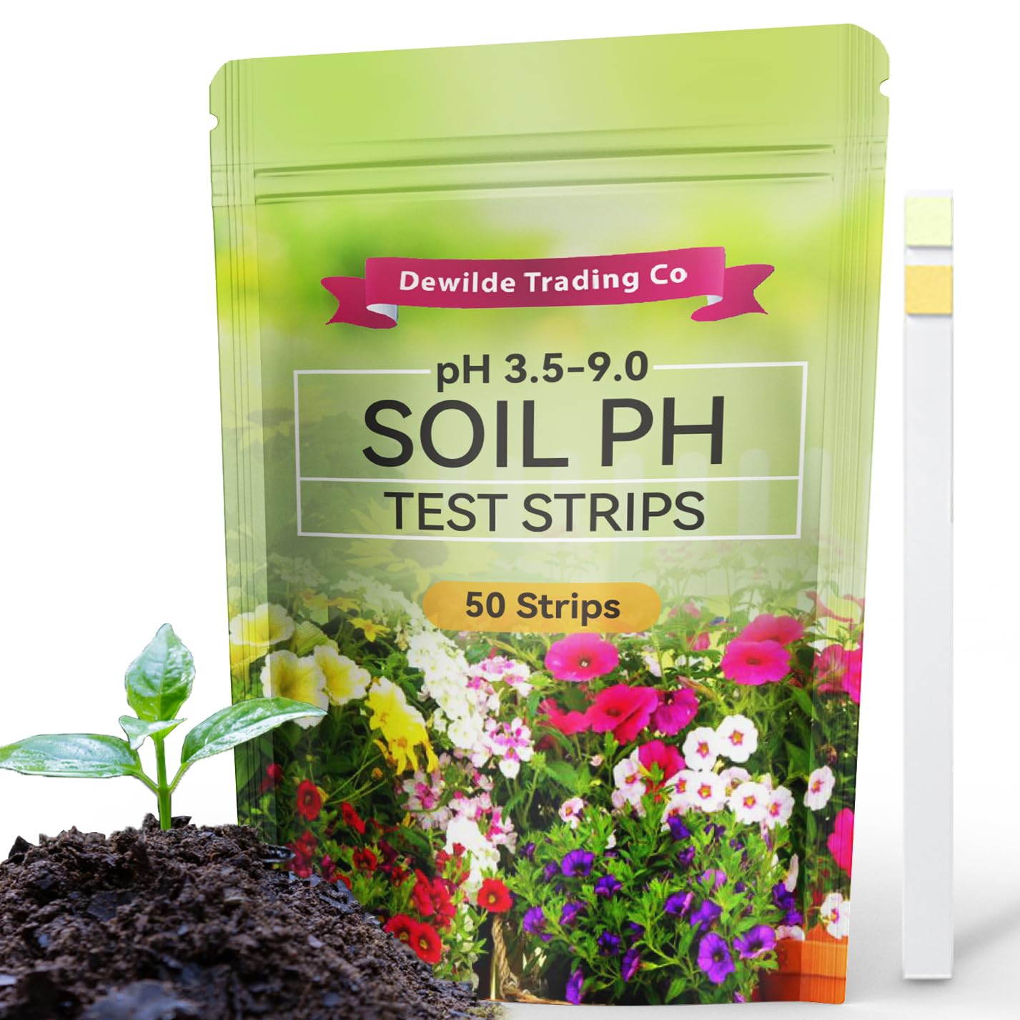 Soil pH Paper Test Kit – 50 Tester Strips (3.5-9 Range) – Use for Testing Garden Home Lawn Grass Vegetable Gardening Dirt Yard Compost Outdoor and Indoor Plants…