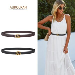 Aurolran Women's Leather Belt with Buckle - Ideal for Dresses, Jeans, and Coats