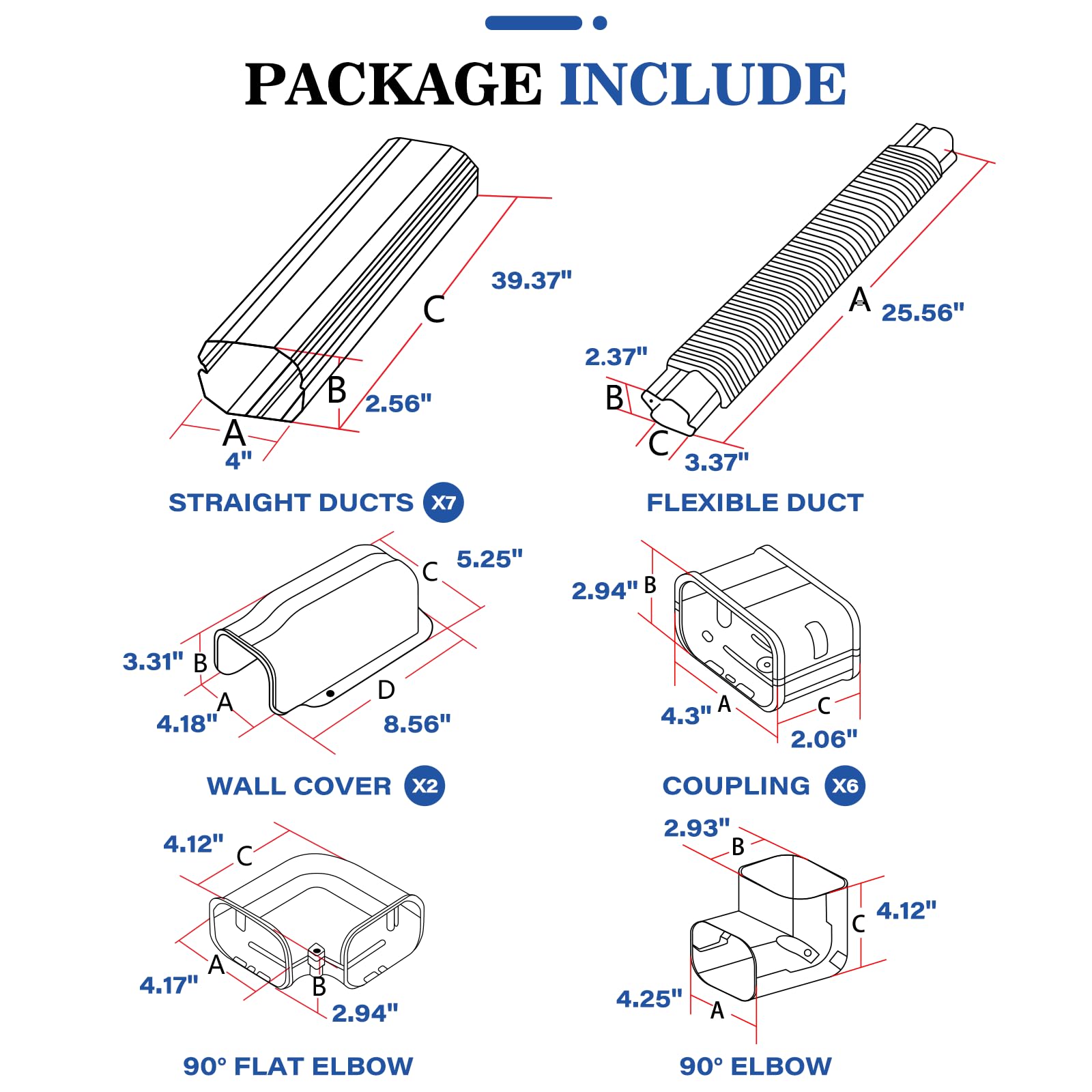 LyPrem 25Ft Mini Split Line Set Cover 4" PVC Line Cover Kit for Mini Split and Central Air Conditioner & Heat Pump