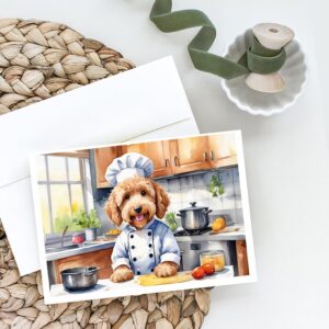 Caroline's Treasures Goldendoodle The Chef Greeting Cards Pack of 8 Blank Cards with Envelopes Whimsical A7 Size 5x7 Blank Note Cards