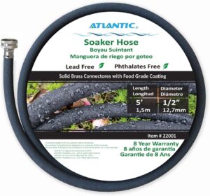 atlantic short soaker hose 1/2 in.x 5ft, solid brass connectors