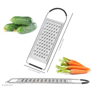 Cheese Grater Handheld, HIA Flat Coarse Stainless Steel Graters for Kitchen, Food Grater with Anti-Slip Handle, Perfect for Potato, Vegetable, Butter, Parmesan Cheese