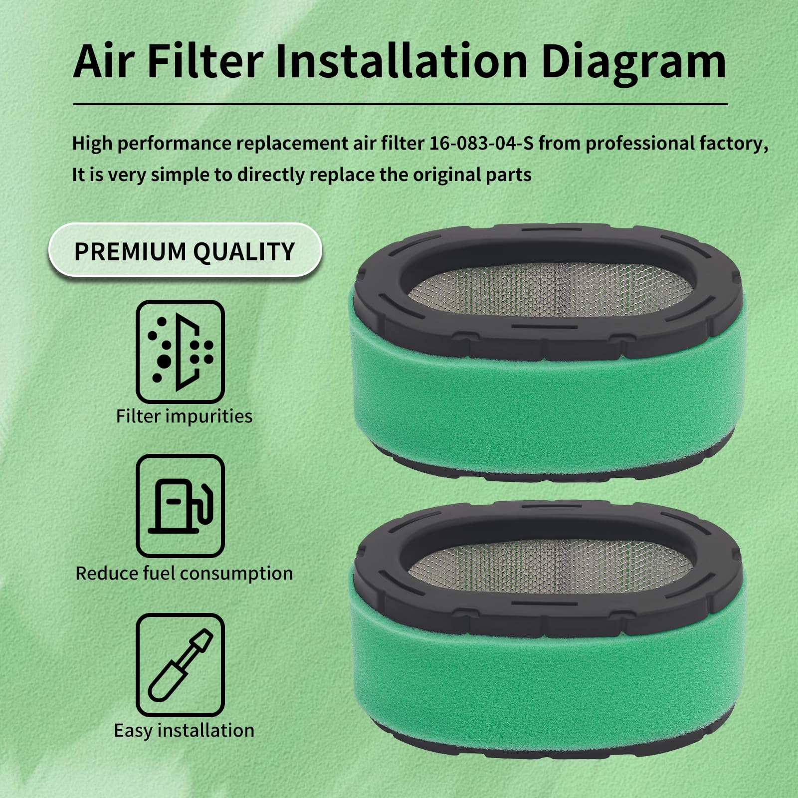 MOTOYUN Air Filter 16-083-04-S 16-083-05-S Compatible With EZT715 EZT725 EZT740 EZT750 ZT710 ZT720 ZT730 ZT740 KT610 KT620 KT715 KT725 KT730 KT735 KT740 KT745 (2 PCS)