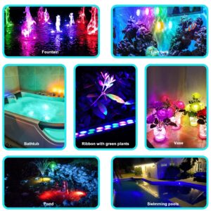 Pool Lights, Submersible LED Lights with Magnet and Suction Cups, with Remote IP68 Waterproof 16 Colors Hot Tub Underwater 15 LED Pool Lights for Above Ground Inground Pool, Bath, Party, Vase (4pack)