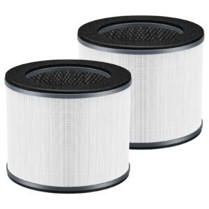 AP-T10FL Replacement Filter for HoMedics AP-T10-BK and AP-T10-WT Air Purifie-r, 360-Degree H13 True HEPA AP-T10 Filter, 2 Pack