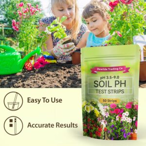 Soil pH Paper Test Kit – 50 Tester Strips (3.5-9 Range) – Use for Testing Garden Home Lawn Grass Vegetable Gardening Dirt Yard Compost Outdoor and Indoor Plants…