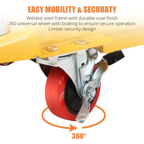 Hydraulic Lift Table Cart 1100lbs, Lift Table Capacity 35.5" Lifting Height, Manual Single Scissor with 4 Wheels and Non-Slip Pad Thickness 3mm for Material Handling and Transportation