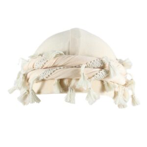 YuMENo Turban for Men Women Vintage Twist Durag Head Wraps Satin Lined Halo Turban with Tassel Waves Braids Beige