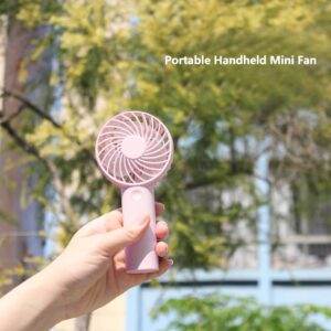 Kangheshun Mini Portable Fan,Rechargeable Travel Fan,3 Speed Small Handheld Fan,Personal Battery Operated Fan with USB C for bedroom,office,Girl,Lady