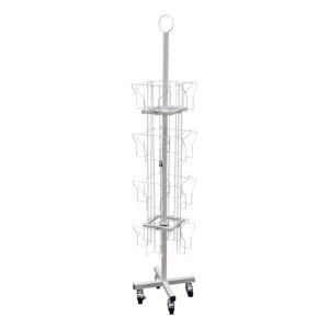 BINELUCOLU Greeting Card Display Stand, 4 Tier 16 Pocket Rotating Greeting Card Rack for 5x7inches Greeting Card Countertop Greeting Post Card for Retail Grocery (White)