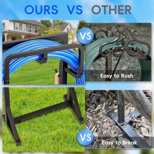 Coonoor Garden Hose Holder, Freestanding Water Hose Holder for Outside, Reinforced Garden Hose Storage Rack for Lawn & Yard