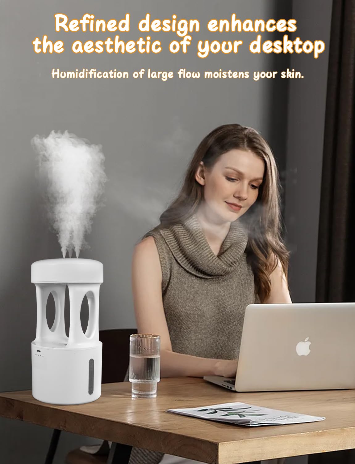 RooXchowla Anti Gravity Humidifier,Water Drop Humidifier ，Drip Drop Humidifier with Night Light,Rain Cloud Humidifierhigh-capacity Silent humidifier for Bedroom/Baby Nursery/Bathroom//Living Room.