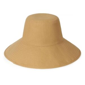 Lack of Color Women's Wide-Brimmed Cotton Canvas Holiday Bucket Hat (Small-Medium, Latte Canvas)