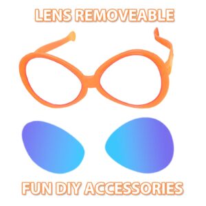 CiviLight 3 Pairs Jumbo Sunglasses Novetly Giant Sunglasses Swim Party Favors Halloween Novelty Glasses for Summer Beach (Orange Pink Green), OVER SIZE