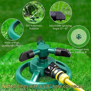 FCZMO Sprinklers for Yard, 360Rotating Lawn Sprinkler, Sprinklers for Yard Large Area, Lawn Sprinklers, Powerful and Even Watering for