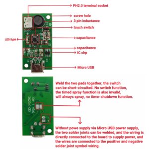 SazkJere 4Pcs USB Humidifieration Atomization Disc Mirco Interface Atomization Drive Circuit Board DC 5V for DIY Home