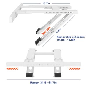 Window Air Conditioner Support Bracket, Universal Ac Window Bracket No Drilling and Tools Required, Heavy Duty Steel Holds Up to 220lbs, Fits Single Or Double Hung Windows, with Installation Manual