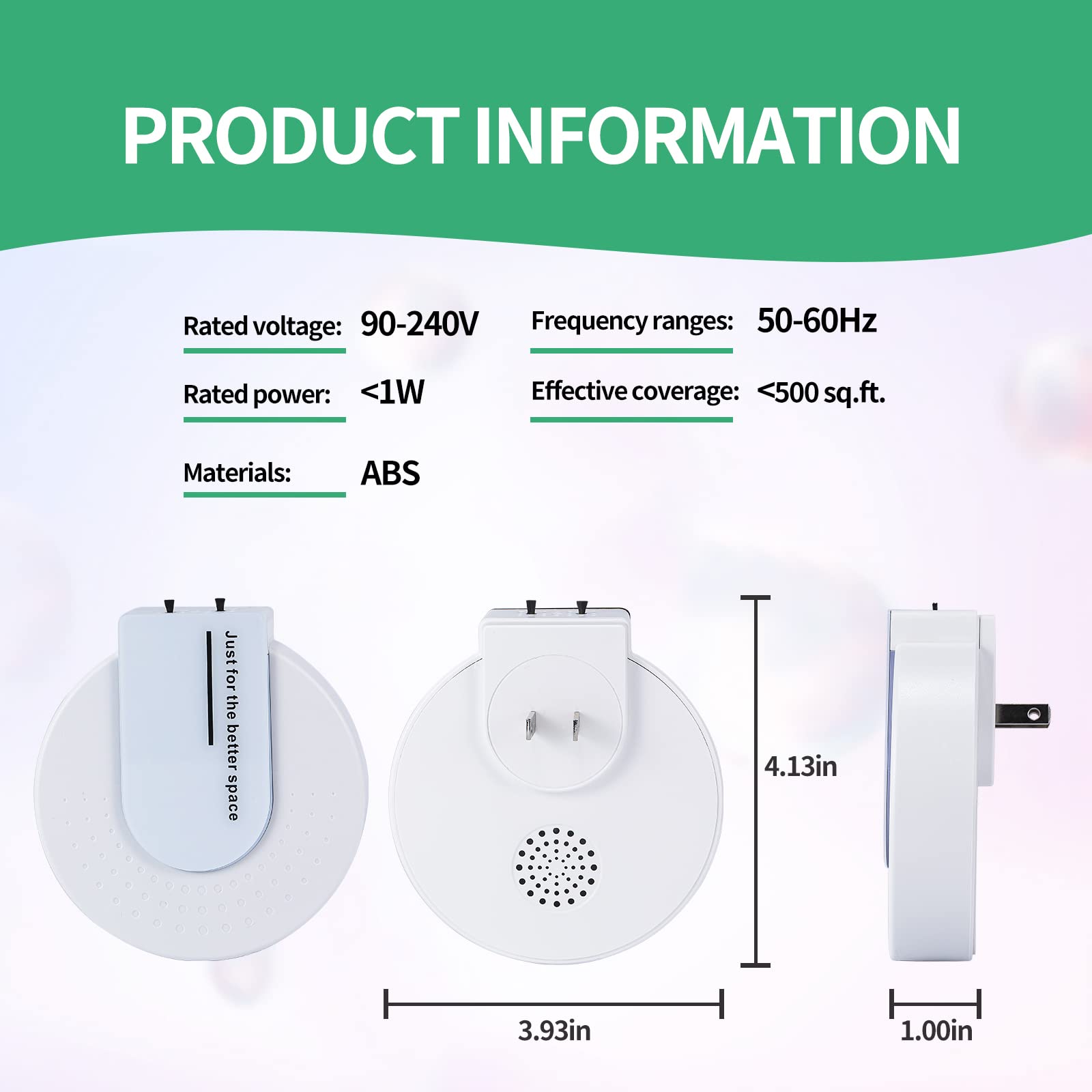 Negative Ion Plug-in, Home Portable Negative Ion Generator, Anion for Rooms With Odor and Smoke, Usually Used in Bedrooms, Pet Rooms, Toilets, Garages, Small Rooms.