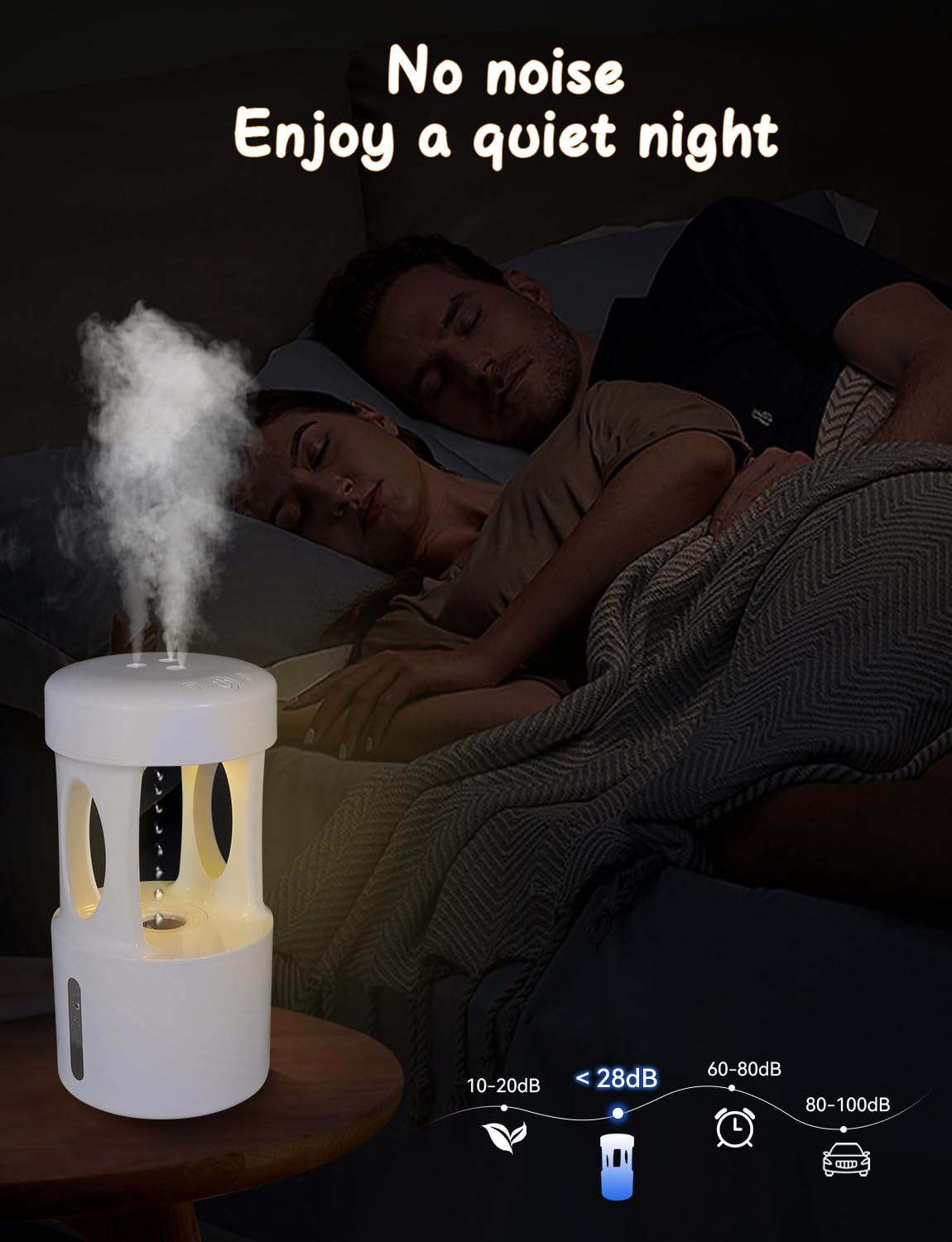 RooXchowla Anti Gravity Humidifier,Water Drop Humidifier ，Drip Drop Humidifier with Night Light,Rain Cloud Humidifierhigh-capacity Silent humidifier for Bedroom/Baby Nursery/Bathroom//Living Room.