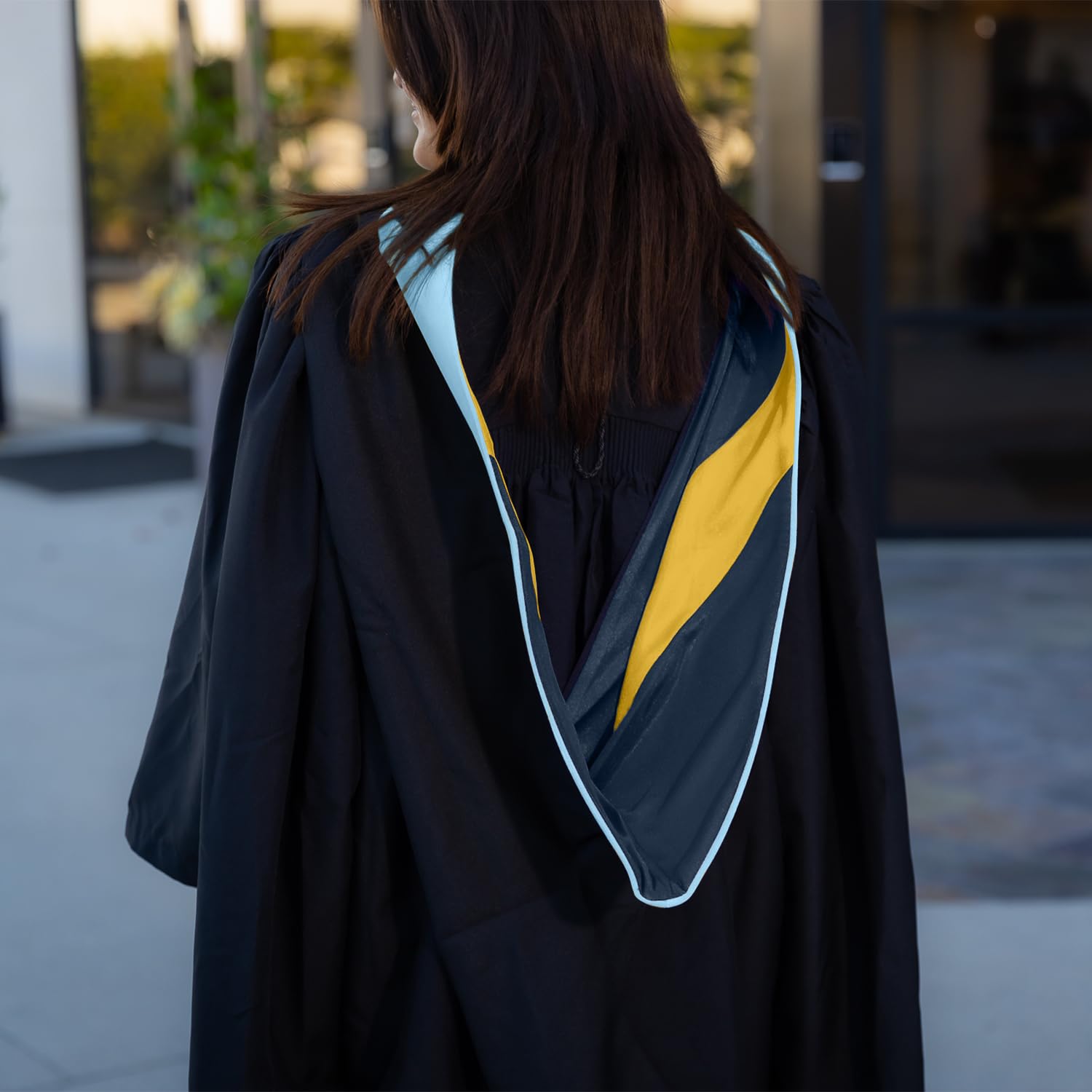 Endea Graduation Masters Hood for Education, Counseling & Guidance, Arts in Education College Degrees - Unisex (Light Blue/Navy Blue/Gold)