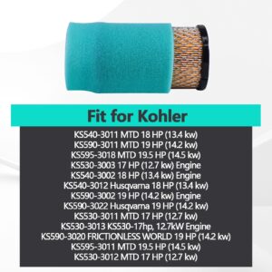 22 083 01-S 22 883 01-S1 Air Filter Compatible with Cub Cadet XT1 LT 42 Parts Kohler 5400 Series, KS530 KS540 KS590 KS595 17-19.5hp Engine, 22-083-01 2208301 Cub Cadet XT1 Enduro lt42 Oil Change Kit