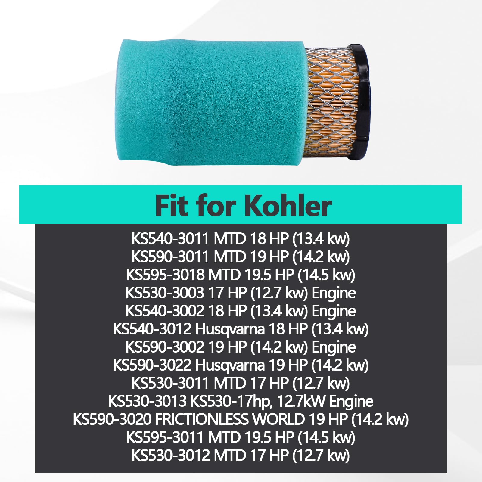 22 083 01-S 22 883 01-S1 Air Filter Compatible with Cub Cadet XT1 LT 42 Parts Kohler 5400 Series, KS530 KS540 KS590 KS595 17-19.5hp Engine, 22-083-01 2208301 Cub Cadet XT1 Enduro lt42 Oil Change Kit