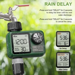 Sprinkler Timer, XinFuture Water Timer, Programmable Garden Hose Timer with Rain Delay, Manual& Automatic Watering System, Waterproof Digital Irrigation Timer Watering Lawn Evenly&Efficiently,1 Outlet