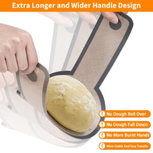 Silicone Bread Sling, Non-Stick & Reusable,Silicone Baking Mat For Dutch Oven, Sourdough Silicone Bread Sling with Long Handles, Bread Mat Easy to Clean& Transfer（2 PCS)