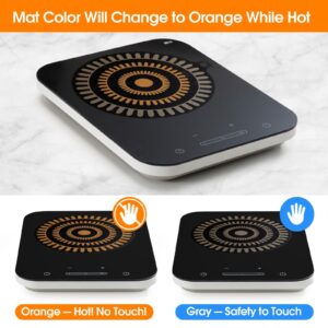 Thermochromic Silicone Induction Cooktop Protect Mat, Silicone mat for Induction Cooktop,Induction Cooktop protective cover 2 pcs (9.5inches)