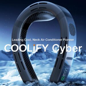 TORRAS [COOLiFY Cyber・2024 Flagship] Neck Air Conditioner, Ultimate Immersive Cooling Portable Neck Fan Rechargeable with 6000mAh, Neck Cooler Neck Fans that Blow Cold Air for gifts