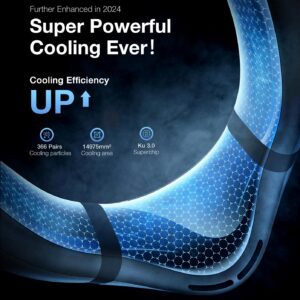 TORRAS [COOLiFY Cyber・2024 Flagship] Neck Air Conditioner, Ultimate Immersive Cooling Portable Neck Fan Rechargeable with 6000mAh, Neck Cooler Neck Fans that Blow Cold Air for gifts