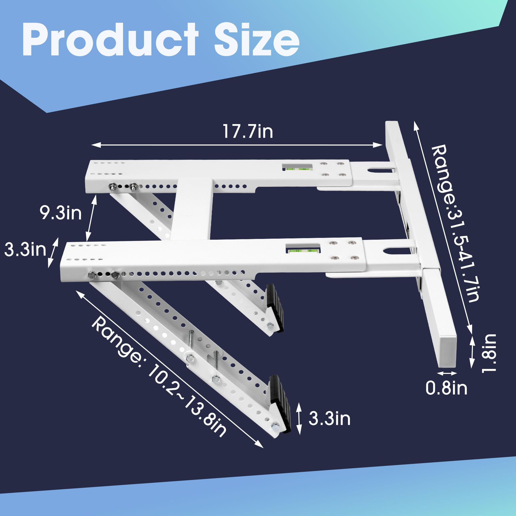 getlstub Air Conditioner Support Bracket, Adjustable Window AC Bracket, No Drilling, Heavy Steel Air Conditioner Stand Fit Most Single or Double-Hung Windows, Hold Up to 220lbs