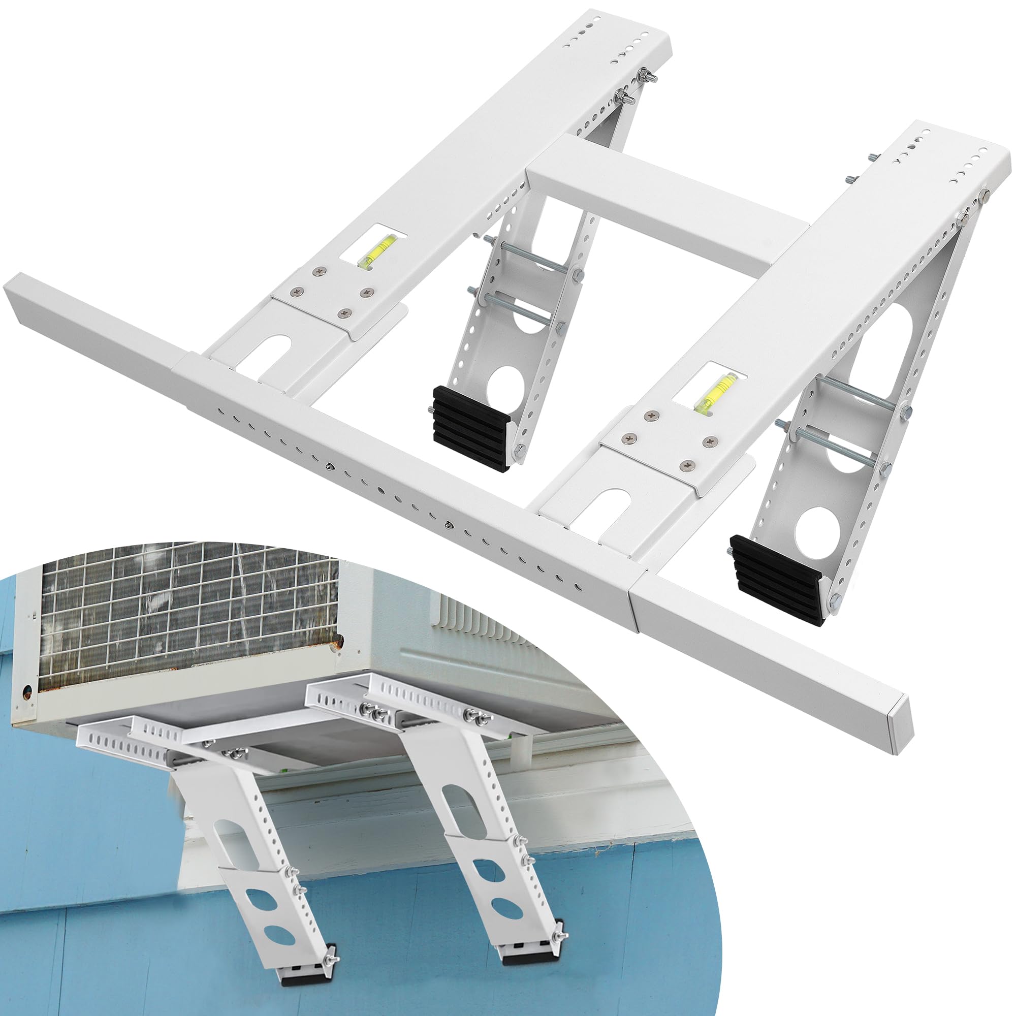 getlstub Air Conditioner Support Bracket, Adjustable Window AC Bracket, No Drilling, Heavy Steel Air Conditioner Stand Fit Most Single or Double-Hung Windows, Hold Up to 220lbs