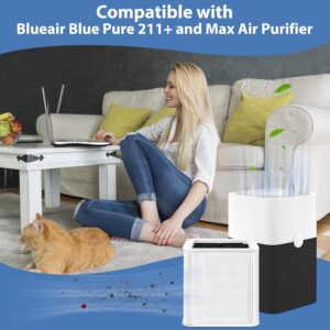 2 Pack 211+ Replacement Filter Compatible with Blueair Blue Pure 211+ Air Cleaner Purifier, Foldable Particle and Activated Carbon Replacement Filter