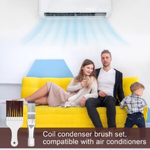 2pcs Air Conditioner Fin Combs AC Condenser, Refrigerator Coil Cleaning Brush Evaporator Cleaner Stainless Steel Metal Radiator Fin Repair Tool for Refrigerators, Auto, HVAC, Computers, Kitchens