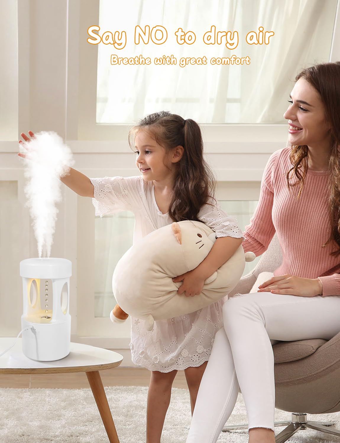 RooXchowla Anti Gravity Humidifier,Water Drop Humidifier ，Drip Drop Humidifier with Night Light,Rain Cloud Humidifierhigh-capacity Silent humidifier for Bedroom/Baby Nursery/Bathroom//Living Room.