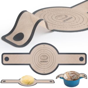 silicone bread sling, non-stick & reusable,silicone baking mat for dutch oven, sourdough silicone bread sling with long handles, bread mat easy to clean& transfer（2 pcs)