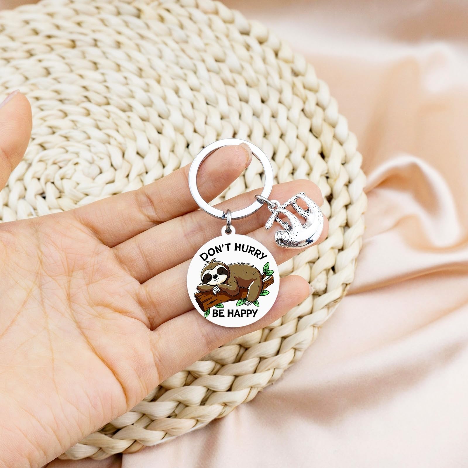 Ikacvb Cute Sloth Keychain Funny Sloth Gifts For Women Girls Sloth Lovers Birthday Gift Novelty Sloth Animal Keychain Gift Jewelry Small Sloth Party Favors Charm Car Key Chain Gifts