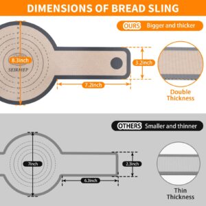 Silicone Bread Sling, Non-Stick & Reusable,Silicone Baking Mat For Dutch Oven, Sourdough Silicone Bread Sling with Long Handles, Bread Mat Easy to Clean& Transfer（2 PCS)